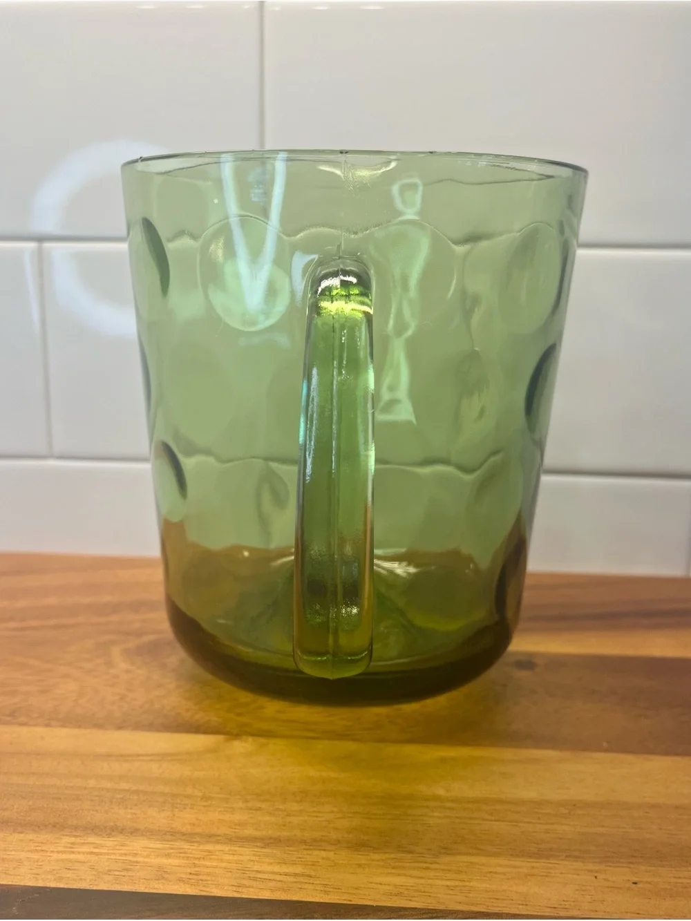 Hazel Atlas Eldorado Pitcher Avocado Green Glass Mid-Century Modern